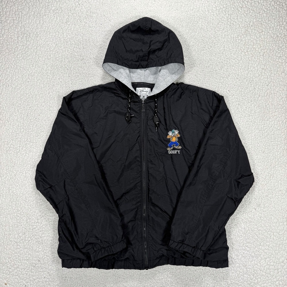 VTG Disney Store Goofy Jacket Men's Large Hooded Embroidered 90s Y2K Disneyana